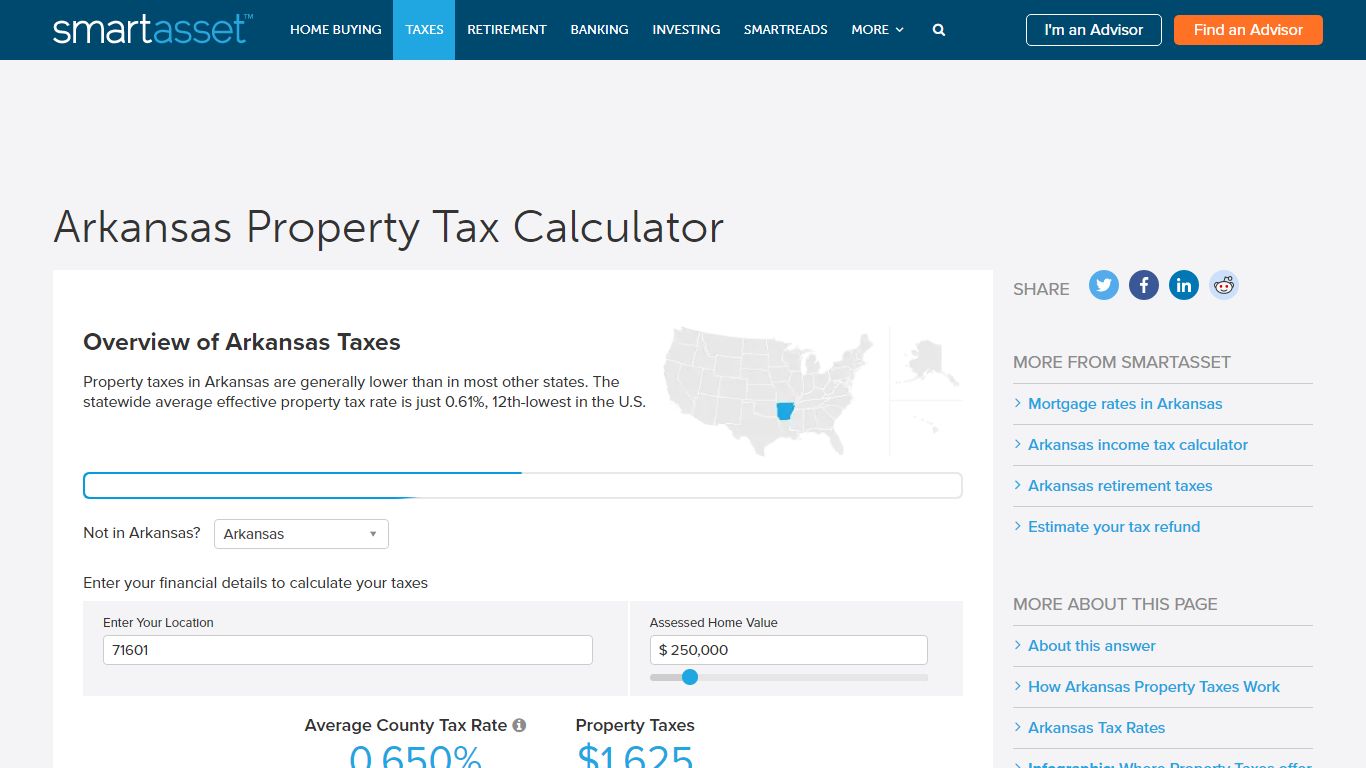 Arkansas Property Tax Calculator - SmartAsset